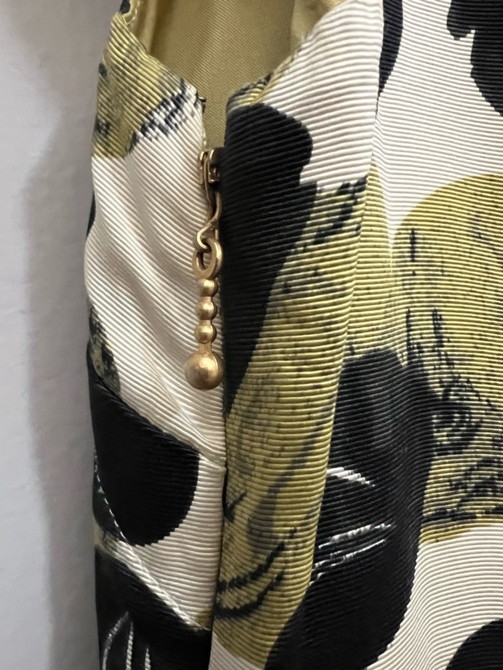leifsdottir Anthropologie Sleeveless silk blend Mini Dress in Cream green & blac - Picture 4 of 8